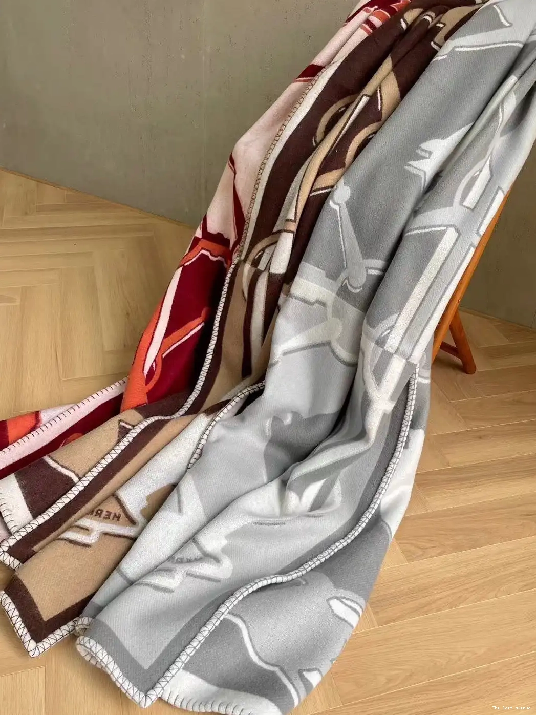 BLANKET TATERSALE WOOL THROW HERMES 0623